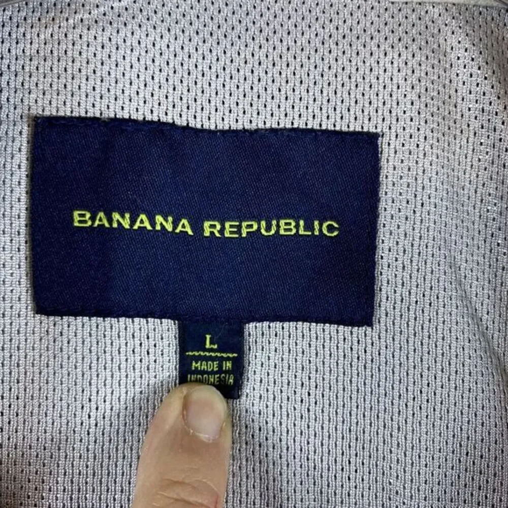 Banana Republic Jacket Men's Sz L Grey Lightweight Casual Vented Outdoor‎